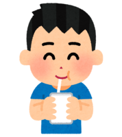 Children (boys) drinking pack drinks