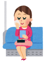 Woman wearing makeup on the train