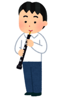 Male student playing oboe (brass band)