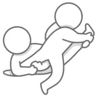 People pulling each other (stick figures)