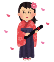 Graduation ceremony (woman wearing a hakama)