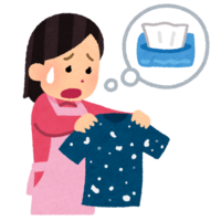 Laundry with tissue residue