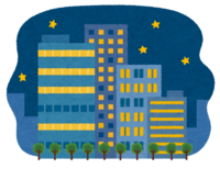 晚上的大楼街办公街