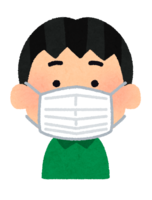 People wearing masks of various generations