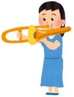Woman playing the trombone (orchestra)