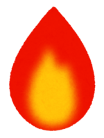 いろいろな色の火