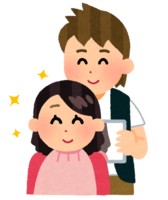 在美容院改变发型的人