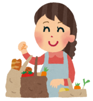 Shopping (housewife buying vegetables and bread)