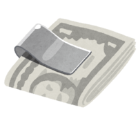 夹在金钱夹子里的钱