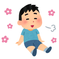 放松坐下的男孩