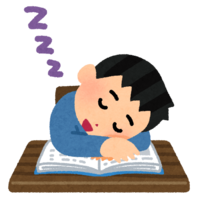 Person who fell asleep while studying (male)