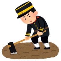 畑を耕す屯田兵