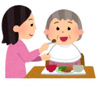 食事介助(おばあさんヘルパーさん)