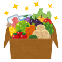 Cardboard box containing fresh food