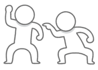 People who are arguing (stick figures)