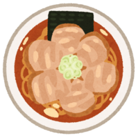 Char siu noodles seen from above