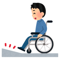 坐轮椅的人和斜坡