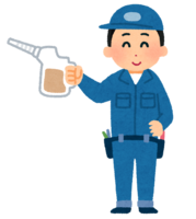 Mechanic with an oil mug