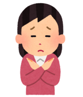 Woman with a cross mark