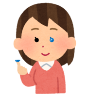 戴彩色隐形眼镜的女性