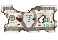 Burnt money (dollars)