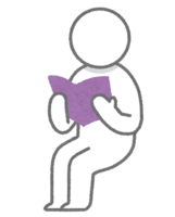 本を読んでいる人(棒人間)