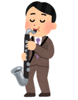 バスクラリネットを演奏する男性(大人の吹奏楽)
