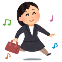 Skipping person (female office worker)