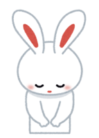 お辞儀をしているウサギ