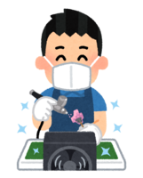 換気をしてエアブラシを使う人