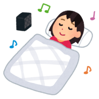 A person who sleeps while listening to music (female)
