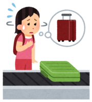 空港でスーツケースが見つからない人