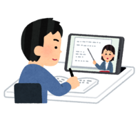 Student taking online class (male)