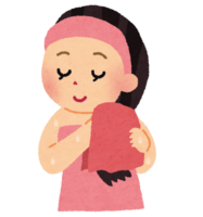 洗完澡的女性
