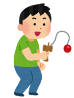 けん玉をしている人