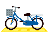 停在盲文区块上的自行车