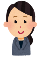 Facial expression of a female office worker (angry face-crying face-laughing face-smile)