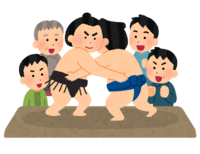 People watching sumo (male)
