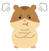 怒るハムスターのキャラクター