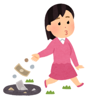 A person who throws money into a dove (female)