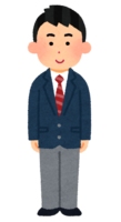 Male student wearing a blazer (winter clothes-school uniform)