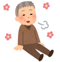 People who sit relaxed (elderly)