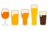 Beer in various glasses