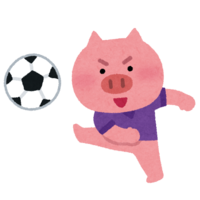 いろいろなサッカーをやる動物のキャラクター