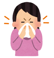 鼻をかむ人