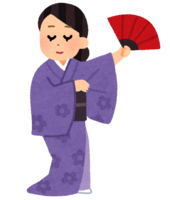 日本舞踊の練習をする人