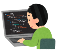 プログラミングをする人(男性)