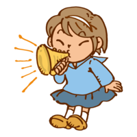 Girl blowing trumpet