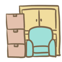 Cardboard and furniture