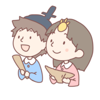 Children dressed as Hina-sama and Uchiura-sama